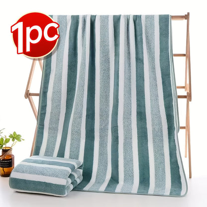 Ensemble de serviettes de bain rayées, absorbantes, à séchage rapide, ultra douces et douces pour la peau, 70 x 140 cm, pour la maison, la salle de bain ou la plage – Disponible en lot de 1 ou 4, plusieurs couleurs au choix