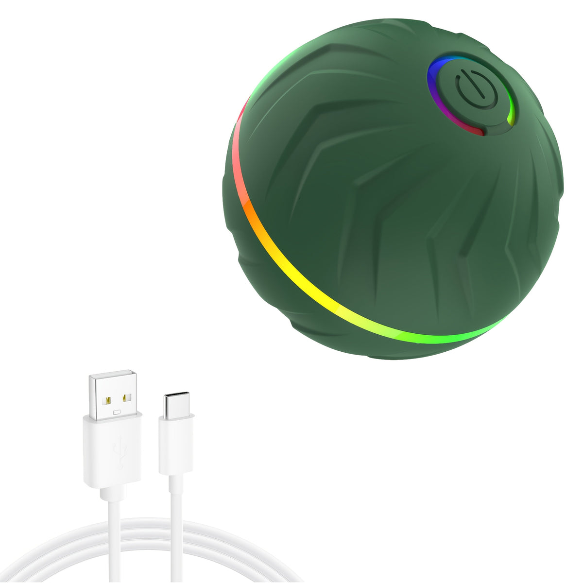 Balle interactive intelligente pour chien avec lumières LED – Roulé et rebonds automatiques aléatoires, 4 heures d'autonomie, rechargeable par USB, fonctionne sur parquets, carrelages, tapis et pelouses