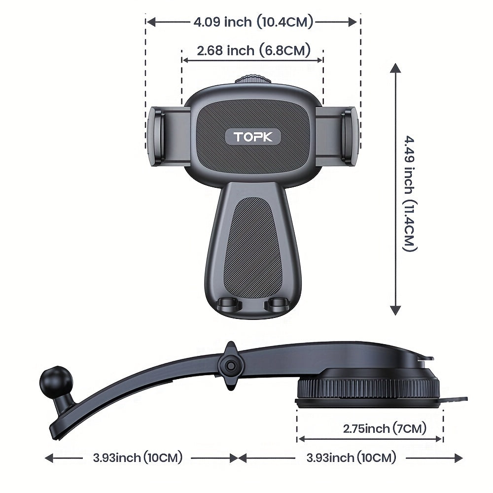 Support téléphone voiture – Fixation tableau de bord et pare-brise rotative à 360° améliorée, support universel mains libres compatible iPhone 15 14 13, Samsung Galaxy, téléphones Android | Velora