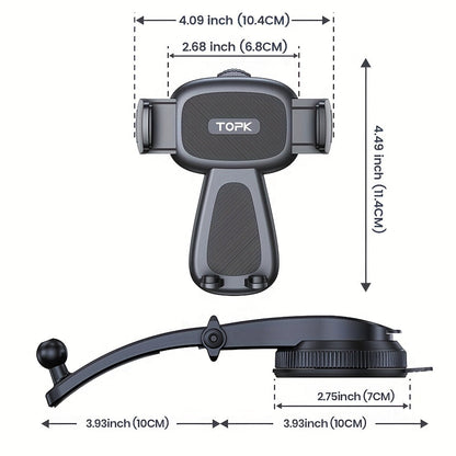 Support téléphone voiture – Fixation tableau de bord et pare-brise rotative à 360° améliorée, support universel mains libres compatible iPhone 15 14 13, Samsung Galaxy, téléphones Android | Velora