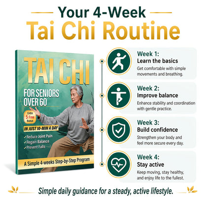 Tai Chi for Seniors Over 60 – Beginner-Friendly Exercise Program for Balance Training, Fall Prevention, Joint Pain Relief, Mobility & Flexibility | Healthy Aging Home Workout Guide for Men & Women
