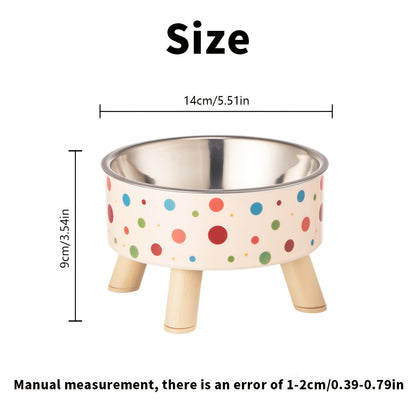Elevated Cat Bowls Set of 2 - Vibrant Polka Dot Raised Pet Dishes with Neck Support for Cats, Collapsible Feeding Bowls for Dogs, Stylish Chic Pet Food & Water Bowls for Indoor Pets