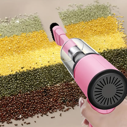 Aspirateur de voiture portable 12 V, aspirateur filaire puissant pour poils d'animaux et poussière, moteur silencieux, kit d'accessoires inclus, design compact pour le nettoyage intérieur de voiture – Rose