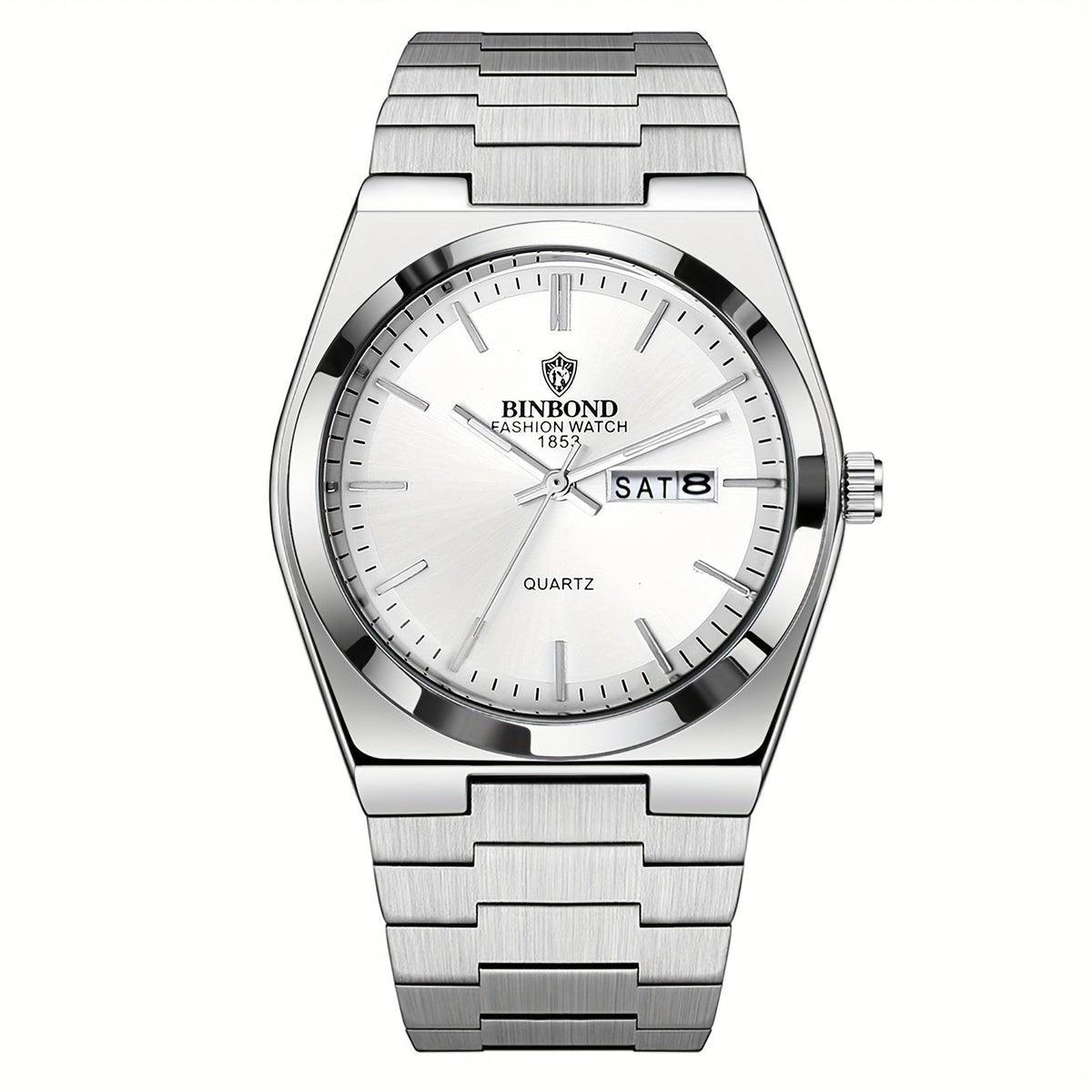 Montre à quartz pour homme en acier inoxydable – Cadran luminescent, calendrier avec date, montre-bracelet analogique business pour homme, cadran rond classique, bracelet en acier massif, plusieurs couleurs disponibles