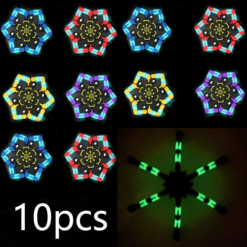 Lot de 10 ou 15 fidget spinners assortis, robots mécaniques gyroscopiques, jouets anti-stress pour les doigts, éditions standard et lumineuses, cadeaux pour fêtes, récompenses scolaires, pour enfants et adultes