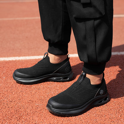 Chaussures de sécurité pour hommes à embout en acier, légères et à enfiler, baskets de sécurité résistantes à la perforation, mocassins antidérapants, noir gris bleu, tailles US 5,5-14