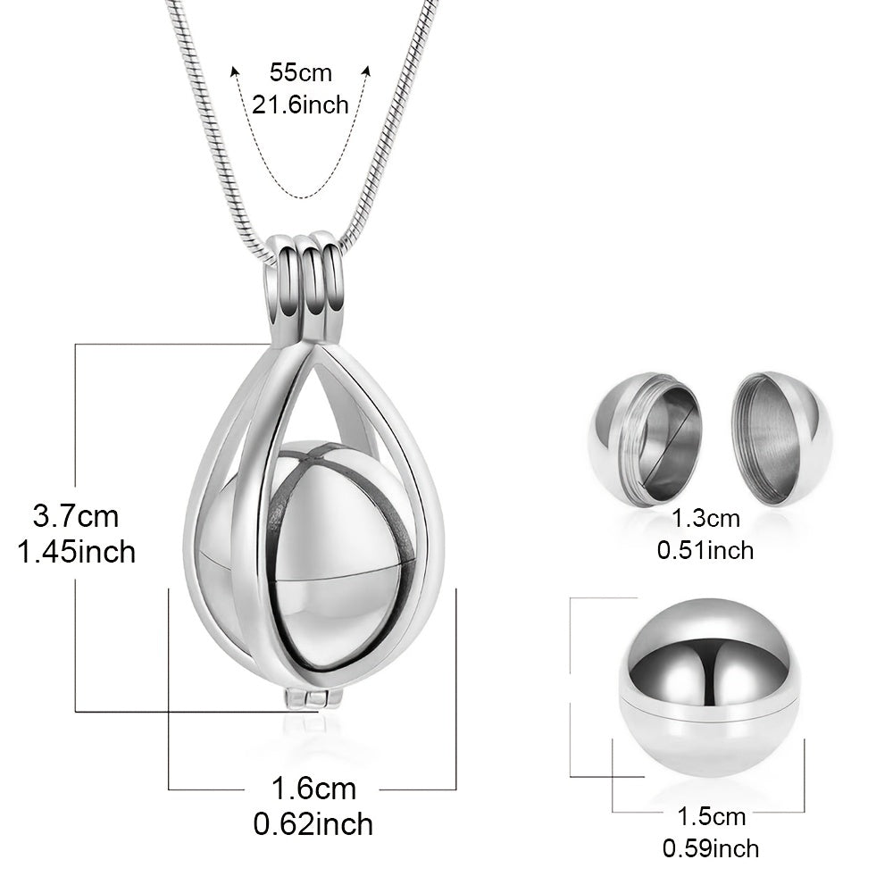 Collier commémoratif en forme de goutte d'eau pour cendres - Pendentif funéraire en acier inoxydable pour cendres humaines ou d'animaux, cheveux, parfum ou sable, bijou de deuil pour la perte d'un être cher ou d'un animal de compagnie