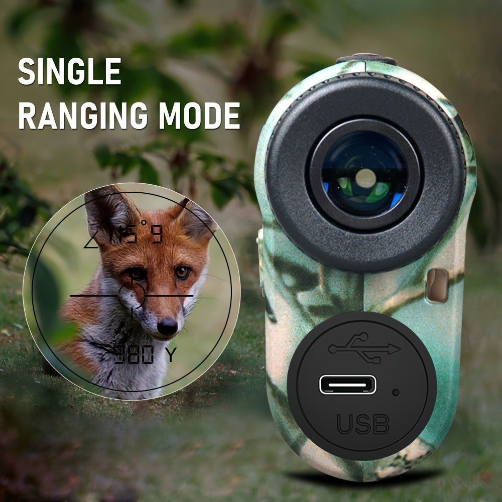 Télémètre laser monoculaire 1000 m pour le golf et les activités en plein air – Compensation de pente, verrouillage de mât, 7 modes de mesure, rechargeable par USB, design compact et léger pour la chasse et l'observation