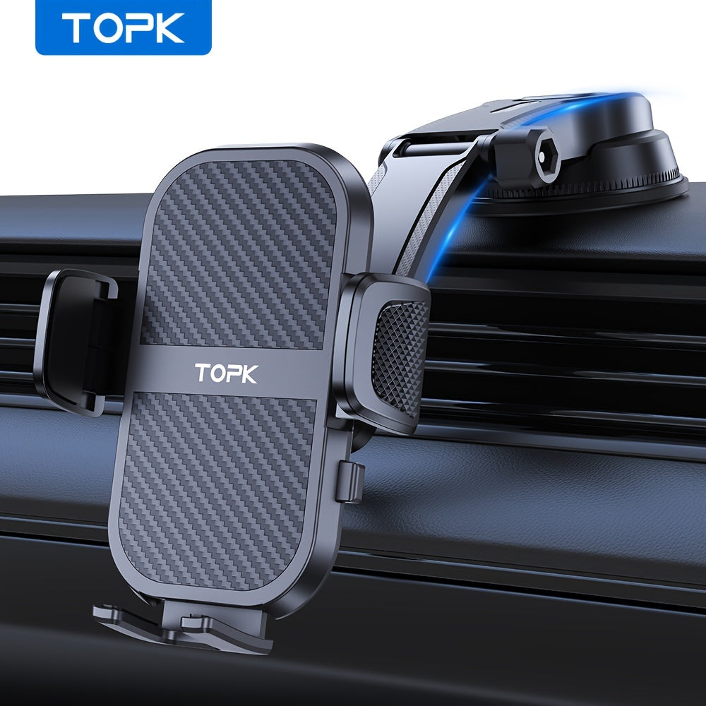 Support de téléphone pour voiture à fixation adhésive puissante, rotatif à 360° réglable verticalement et horizontalement, adhésifs de rechange inclus, compatibilité universelle pour iPhone 15 14 Samsung Galaxy Android, noir