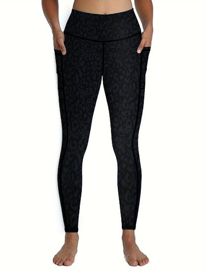 Lot de 5 pantalons de yoga de compression à motifs pour femmes – Leggings de fitness 7/8, coupe cheville, à motifs léopard, camouflage et unis, bas de survêtement de sport taille haute pour la gym, S-XXL