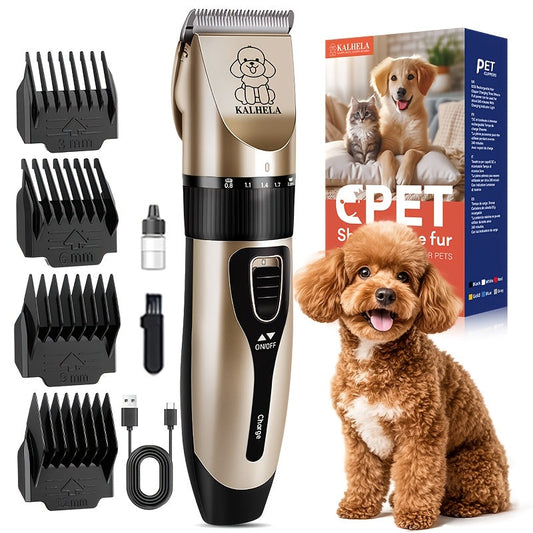 Tondeuse pour poils d'animaux sans fil rechargeable par USB pour chiens et chats - Tondeuse de toilettage sans fil avec batterie au lithium basse tension 36V, sûre, professionnelle pour usage à domicile et en salon
