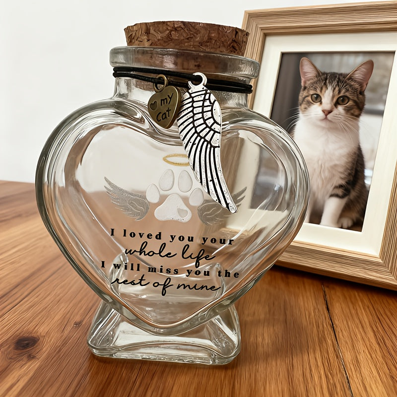 Fiole souvenir pour poils d’animaux – Fiole commémorative exclusive pour préserver les poils de votre chien ou chat, cadeau réconfortant et souvenir de deuil pour les propriétaires d’animaux