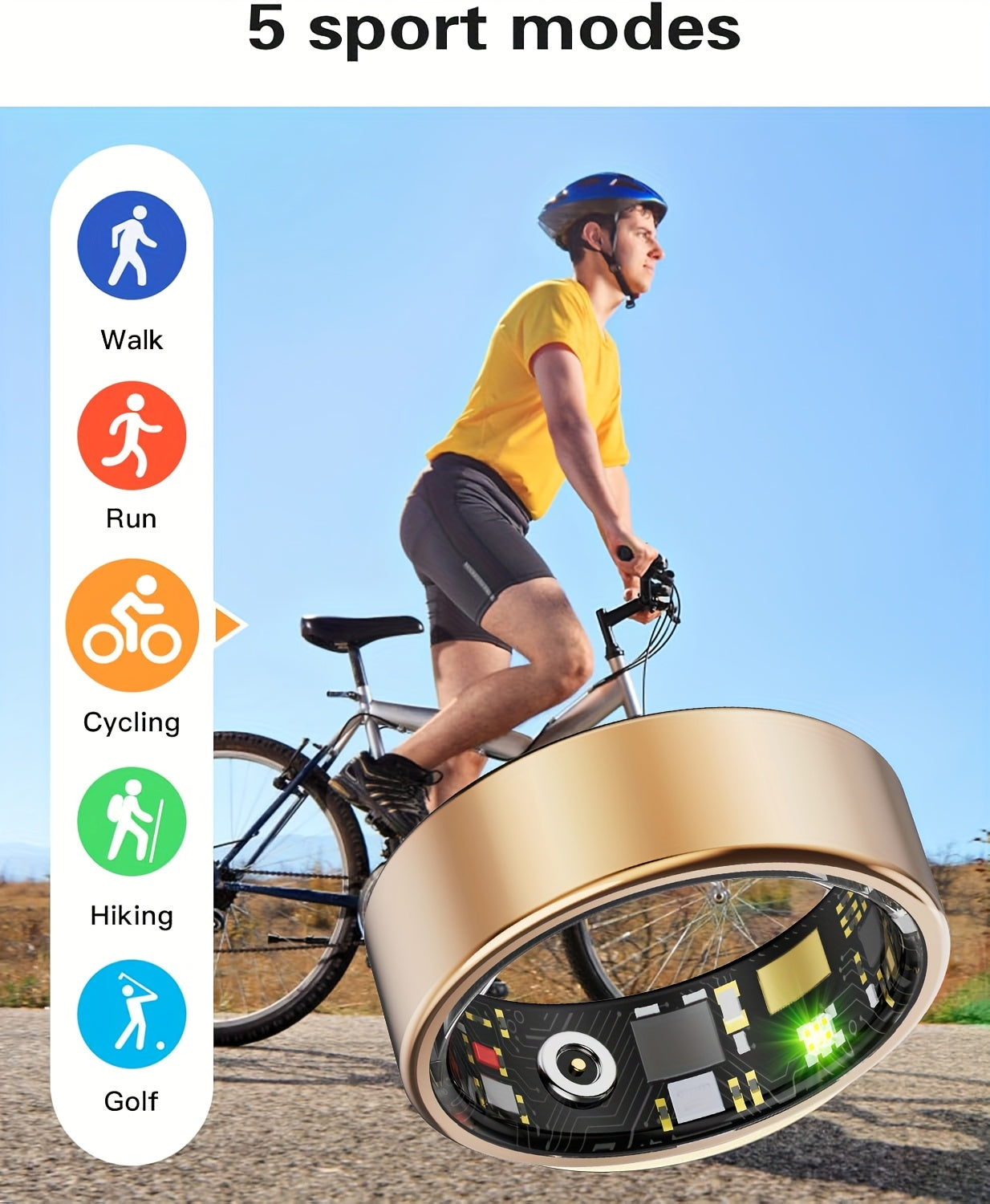 Smart Ring for Women – Fitness Tracker with Heart Rate, Sleep Monitor, Stress & Menstrual Tracking, 100+ Sports Modes, IP68 Waterproof, No Subscription, iPhone & Android