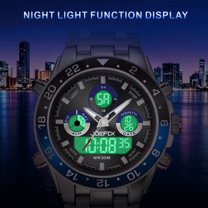 Montre chronographe d'affaires vintage pour homme avec bracelet en acier – Montre-bracelet étanche à double mouvement avec outil de réglage de bracelet, cadeau d'anniversaire ou de fête des pères pour homme