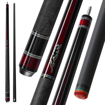 Queue de billard en fibre de carbone PREDAIDR série SP 58" – Queue de billard professionnelle à faible déflexion, procédé 12,5 mm, grip en cuir, joint 3/8x8, 19-20 oz