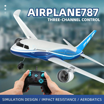 Avion radiocommandé modèle Airliner 787 BM30 BM29, planeur télécommandé 3 canaux 2,4 GHz avec gyroscope, mousse EPP, portée de 200 m, 6 à 10 min de vol, tonneaux et acrobaties – Avion RC idéal pour débutants, cadeau pour enfants et adultes