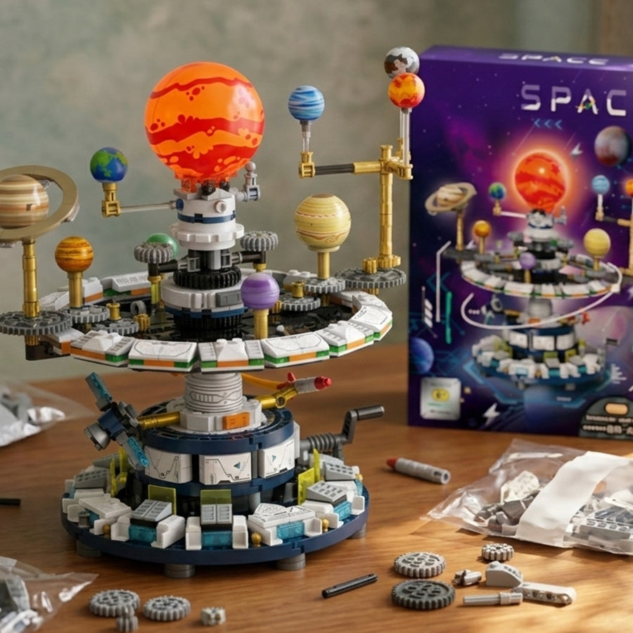 Modèle de planétarium à engrenages mécaniques du système solaire, kit de construction éducatif STEM avec système d'orbite planétaire pour enfants et adultes, cadeau d'anniversaire pour passionnés d'astronomie