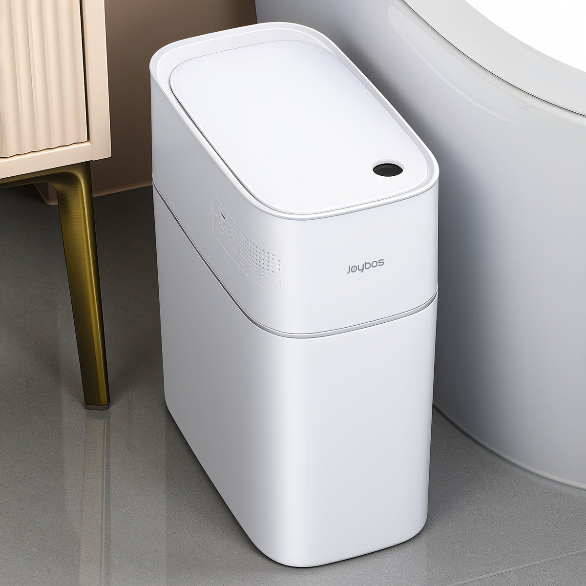 Poubelle intelligente automatique 14 L (3,8 gallons) – Capteur de mouvement sans contact, sacs auto-déployants par aspiration d'air, design fin anti-odeurs pour salle de bain, cuisine, bureau et chambre – Lot de 1 ou 2