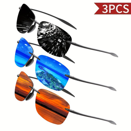 Lunettes de soleil polarisées pour hommes – Pack de 3 ou 6, protection UV400, verres HD anti-reflets, monture en polycarbonate légère, lunettes pour la conduite et les sports de plein air, lot cadeau pour lui