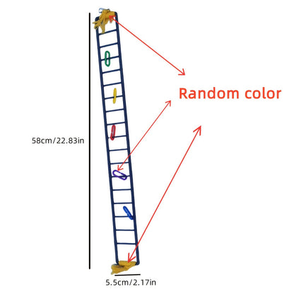 Parrot Climbing Ladder Swing Toy with Swingable Steps Bird Perch for Budgies Cockatiels Canaries Finches Lovebirds Mental Stimulation Cage Accessory White Grey
