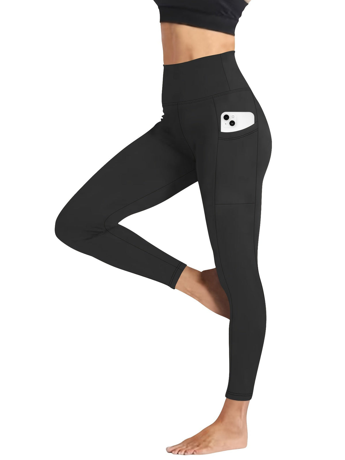 Legging de yoga taille haute pour femme avec contrôle du ventre et effet push-up – Legging doux, élastique et respirant pour le fitness, le cyclisme, la course et le yoga, noir, gris foncé, bordeaux, bleu marine, tailles S-XXL
