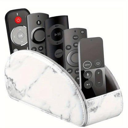 Support de télécommande à 5 compartiments, organisateur de bureau en similicuir pour salon, permet de ranger télécommandes TV, stylos, lunettes, pinceaux de maquillage, fournitures de bureau, boîte de rangement décorative pour la maison
