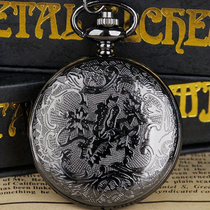Collier montre de poche à quartz steampunk pour femmes et hommes – Montre pendentif analogique à engrenages creux vintage, collier sautoir, bijou rétro unisexe, cadeau de Noël