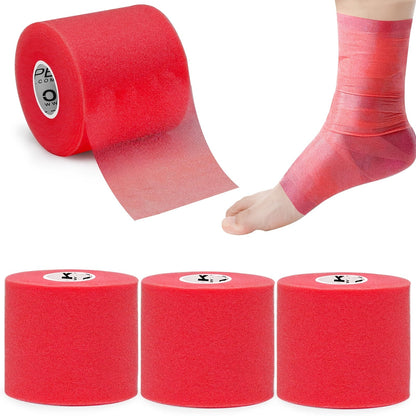 Bande de mousse protectrice (sous-bandage) OK TAPE pour le sport, 4 rouleaux - Protection pour chevilles, poignets, mains et genoux, 7 cm x 27,5 m par rouleau