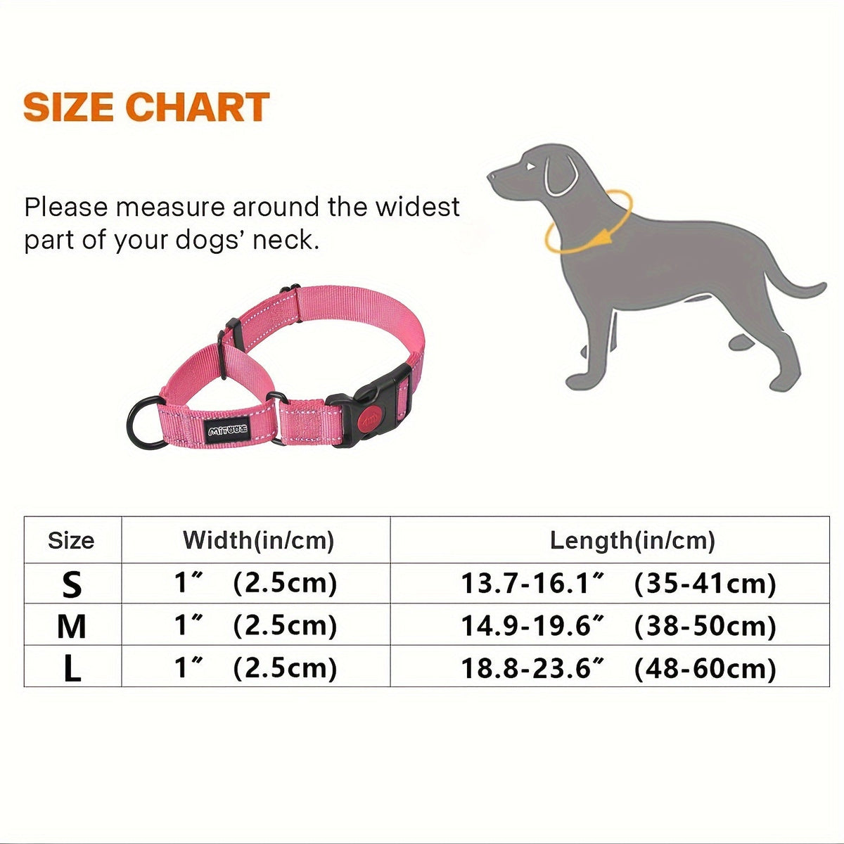 Collier pour chien en nylon réfléchissant avec boucle à dégagement rapide – Collier de dressage réglable et antidérapant pour petits, moyens et grands chiens, collier de sécurité pour les promenades nocturnes avec bande réfléchissante haute visibilité