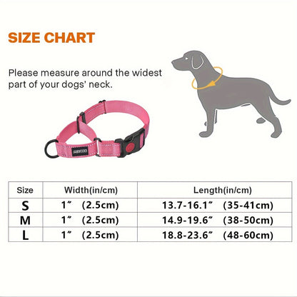 Collier pour chien en nylon réfléchissant avec boucle à dégagement rapide – Collier de dressage réglable et antidérapant pour petits, moyens et grands chiens, collier de sécurité pour les promenades nocturnes avec bande réfléchissante haute visibilité