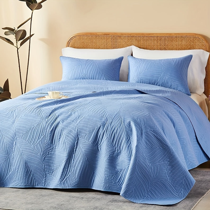 Ensemble de courtepointe d'été rafraîchissante 2-3 pièces, couvre-lit en microfibre légère et respirante – Couvre-lit au motif de pièces moderne, format simple, grand ou très grand, toutes saisons, choix de couleurs, cadeau de vacances pour la famille