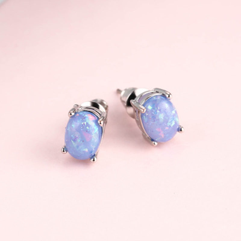 Boucles d'oreilles en opale noire, argent sterling S925, véritables opales noires incrustées, pierre de naissance d'octobre, clous d'oreilles pour femmes - Bijoux élégants pour le quotidien ou les vacances, cadeau d'anniversaire ou de Noël pour elle