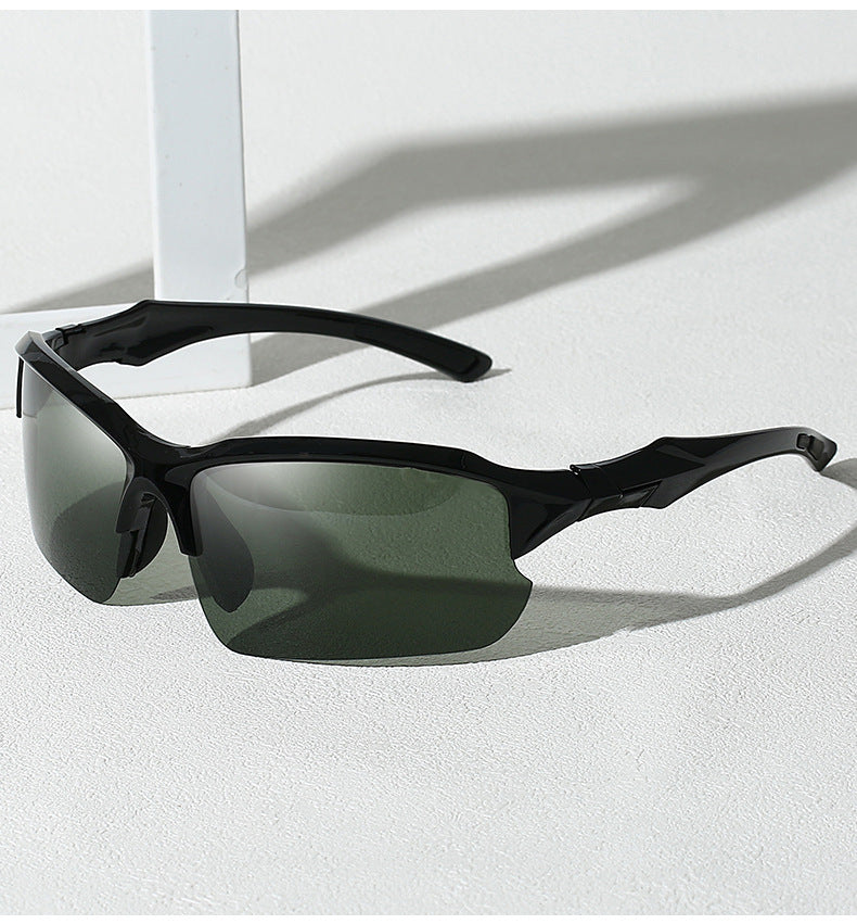 Lunettes de soleil sport polarisées demi-monture pour hommes, protection UV400, lunettes légères pour le ski, la conduite, la course, la pêche et les activités en plein air, lot de 3 ou lot de 10