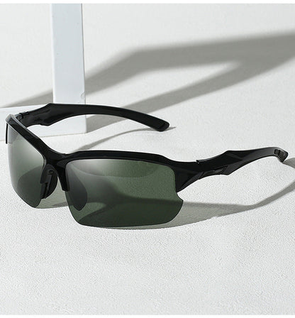 Lunettes de soleil sport polarisées demi-monture pour hommes, protection UV400, lunettes légères pour le ski, la conduite, la course, la pêche et les activités en plein air, lot de 3 ou lot de 10