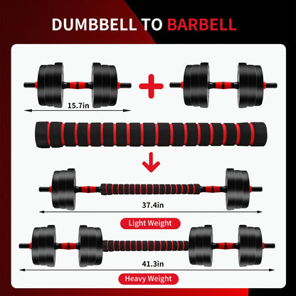 Set d'haltères réglables 10 kg & 20 kg pour hommes et femmes – Équipement de musculation pour salle de sport à domicile avec barre de connexion et disques pour entraînement de force, renforcement musculaire et remise en forme