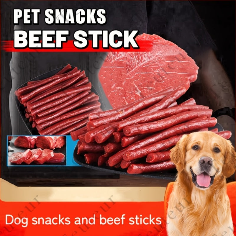 Bâtonnets de bœuf naturels de qualité supérieure pour chiens – Friandises protéinées sans céréales, type viande séchée et à mâcher pour chiots, chiens adultes de petite, moyenne et grande taille, récompenses d'éducation durables pour toutes les races