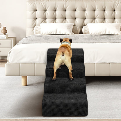 Escalier pour chien en mousse à mémoire de forme, 2, 3 ou 4 marches avec base antidérapante et housse lavable – Marches de soutien pour canapé et lit, idéal pour chiens âgés et chiots, plusieurs couleurs disponibles