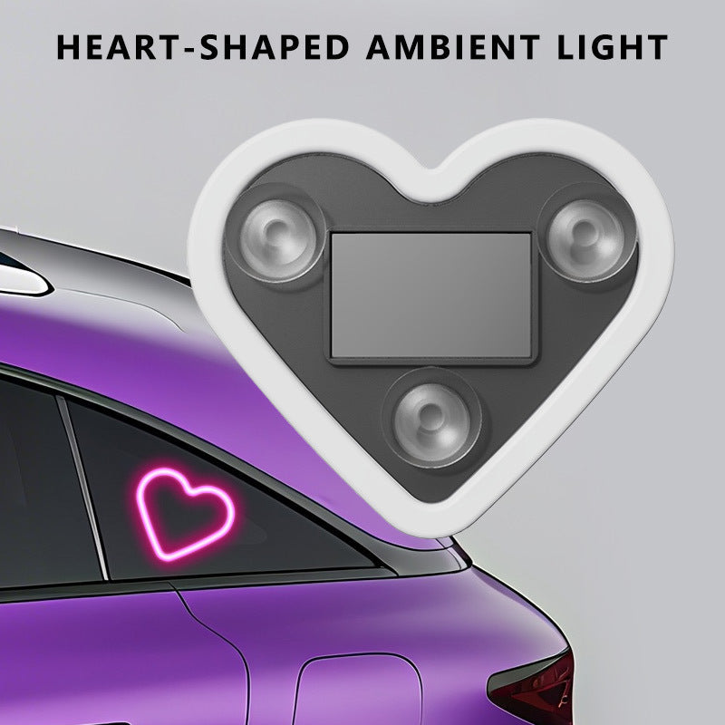 Éclairage d'ambiance LED pour intérieur de voiture – Veilleuse néon en forme de cœur et de fleur, alimentée par USB, décoration de fenêtre de voiture mignonne pour femmes et filles, accessoires de voiture pour la Saint-Valentin | Velora
