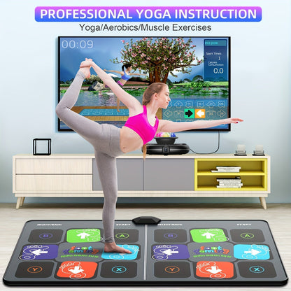 Tapis de danse pour adultes et enfants – Tapis de danse double pour TV, tapis de danse électronique Plug & Play avec caméra intelligente, jeu de danse d'exercice pour le plaisir en famille, idée de cadeau d'anniversaire et de Noël