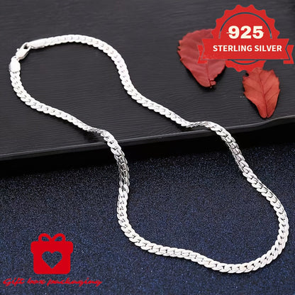 Collier chaîne serpent en argent sterling 925 fait main pour hommes et femmes – Maille serpentine délicate, coffret cadeau inclus, 45–60 cm, cadeau idéal pour un anniversaire, Noël et la Saint-Valentin (6,25 g)