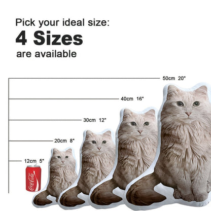 Coussin personnalisé « chat moche » – Peluche amusante à forme irrégulière avec photo imprimée, coussin personnalisé avec visage de chat ou de chien, cadeau commémoratif insolite ou porte-clés (3 tailles)