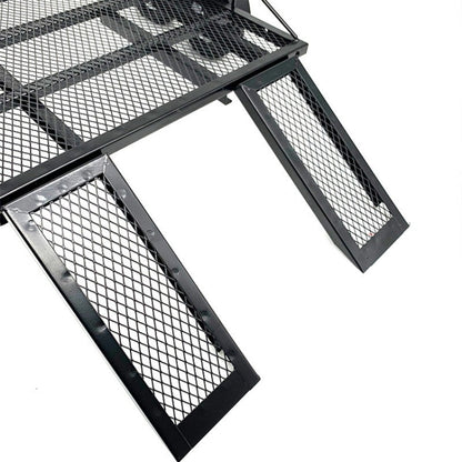 Remorque plateau en métal à double essieu à l'échelle 1/10 pour crawler RC – Compatible avec TRX4, KM2, SCX10, RC4WD, D90, longueur totale de 815 mm, capacité de charge de 50 kg+, accessoire de simulation pour voiture RC