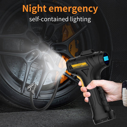 Compresseur d'air portable pour pneus – Pompe à air sans fil 150 PSI avec arrêt automatique, manomètre numérique et lampe LED pour voitures, motos, vélos et ballons, rechargeable