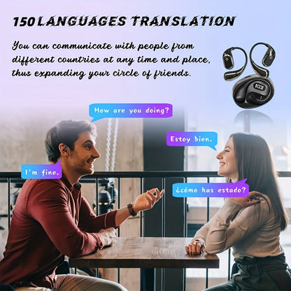 Écouteurs de traduction IA 144 langues – Interprète vocal instantané 0,3 s, réduction du bruit et 40 heures d'autonomie pour les voyages, les affaires et la communication internationale
