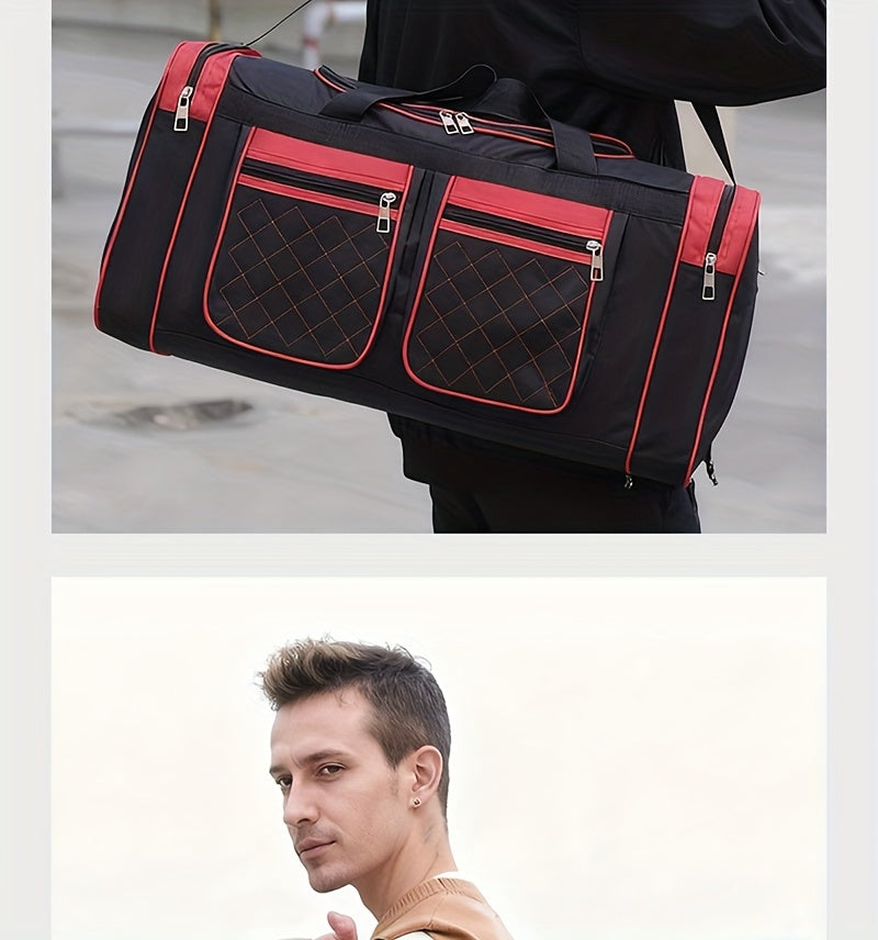 Sac de voyage grande capacité pour hommes et femmes – Sac de sport robuste multi-poches, avec bandoulière réglable et fermeture éclair pour le fitness, les escapades de week-end, les voyages d'affaires et les activités en plein air