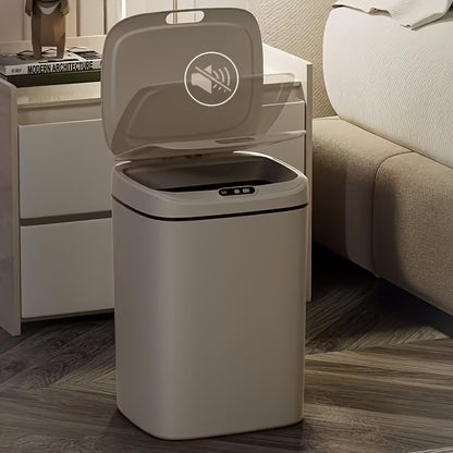 Poubelle intelligente à induction avec couvercle hermétique et technologie anti-odeurs, interrupteur tactile, capteur automatique mains libres, facile à nettoyer pour bureau, salle de bain, chambre et cuisine
