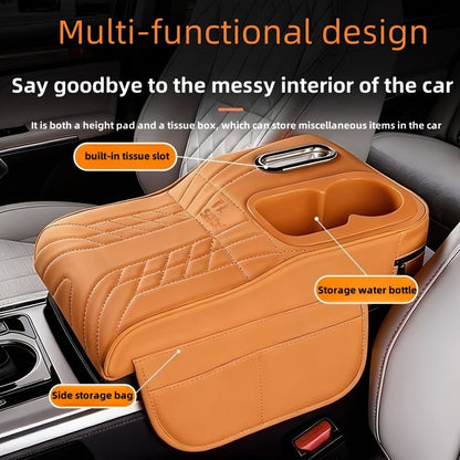 Rehausseur d'accoudoir de console centrale de voiture avec boîte à mouchoirs et porte-gobelet, organisateur de rangement, noir, beige, orange, rouge, marron, pour la plupart des voitures et SUV