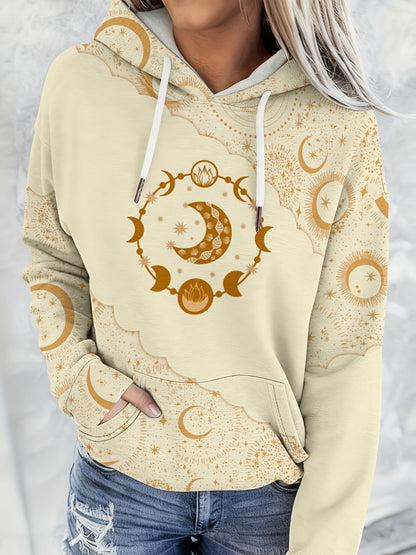 Sweat-shirt à capuche à imprimé vintage pour femme, style bohème ethnique, pull à capuche, haut décontracté, multicolore, S-XXL, entrepôt aux États-Unis