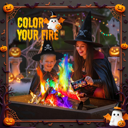 Sachets de changement de couleur pour feu, lot de 12 ou 24, sachets de flammes magiques colorées pour brasero, feu de camp, feu de joie, cheminée extérieure, accessoires de camping amusants pour adultes, enfants, fêtes et soirées en famille