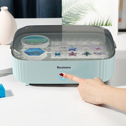 Machine de durcissement pour résine UV avec grand plateau et minuterie automatique de 2 heures - Station de séchage à air pour art en résine, moulage de bijoux et travaux manuels, séchoir à résine pour débutants et artistes, vert menthe